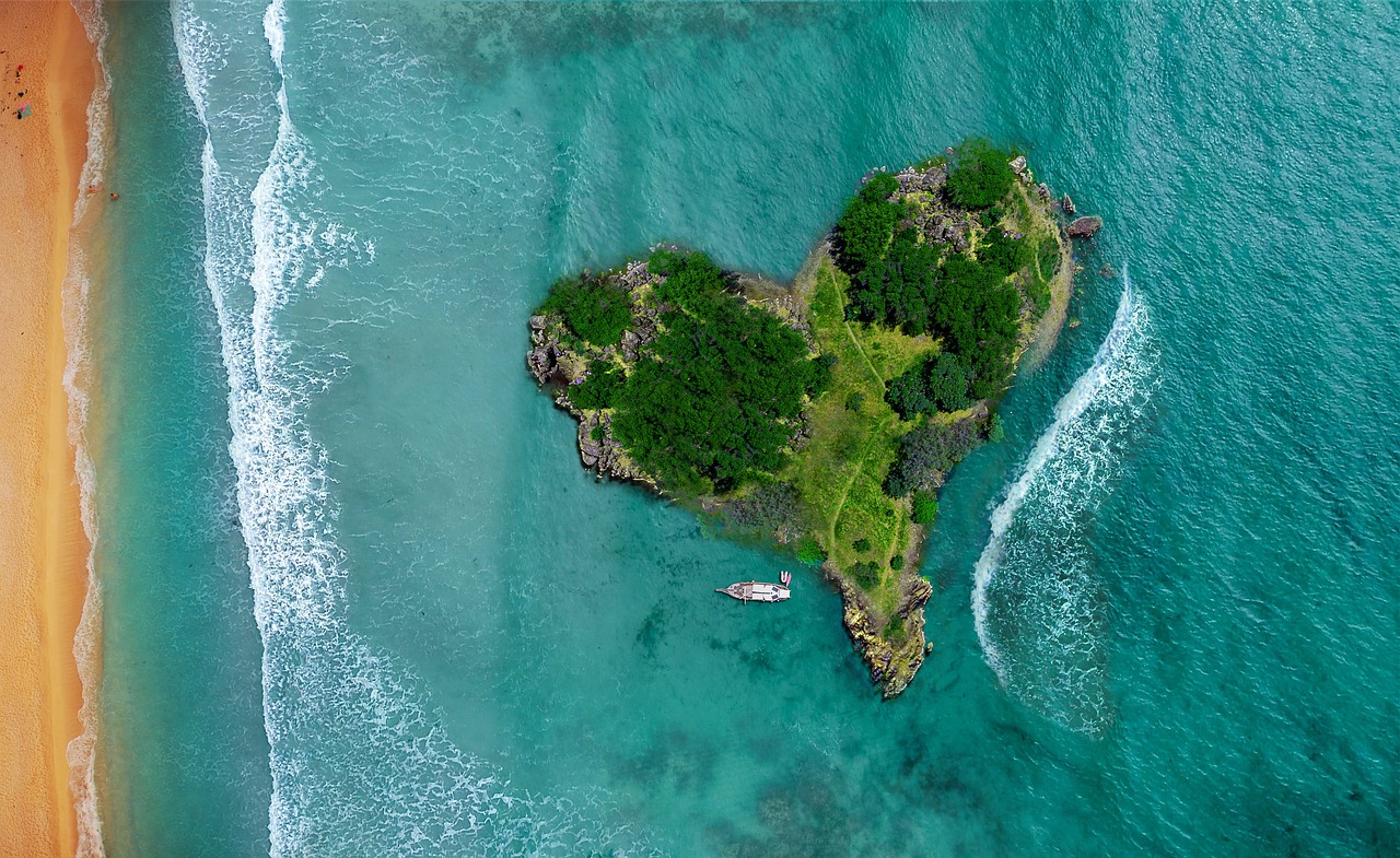 Island, ocean, nature, sea, lagoon, beach, landscape, water, tourism, bay, tropical, sand, coast, idyllic, travel, aerial view, summer