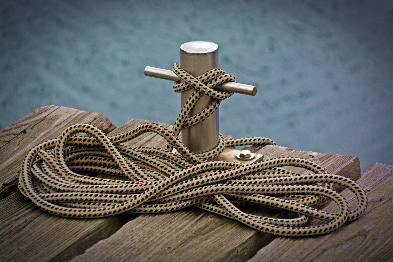 Dock, rope, mooring, lake, tie, knot, nature, anchorage, port, anchor, tied, jetty, pier