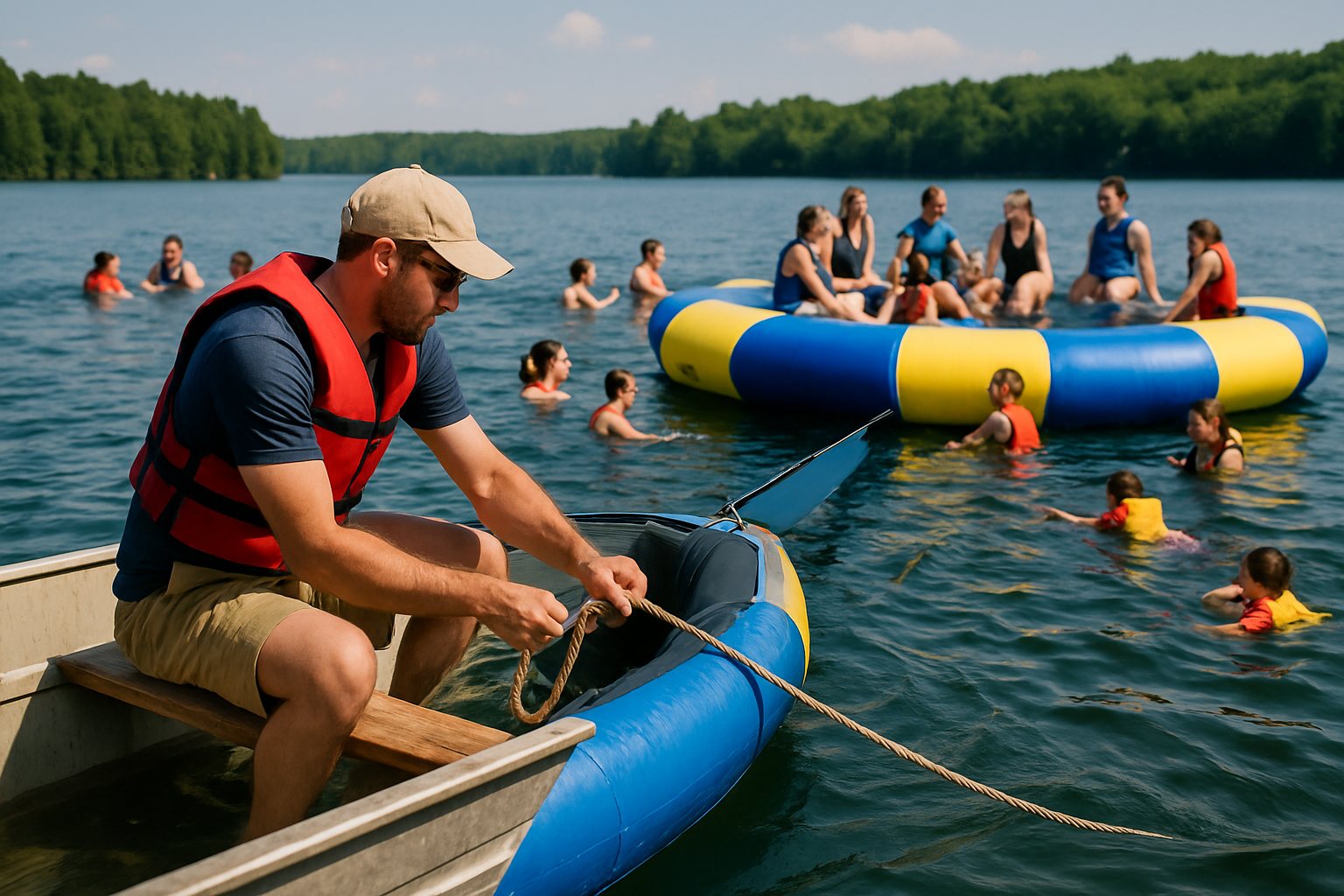 How to Anchor a Water Trampoline: Weight, Line and Slack