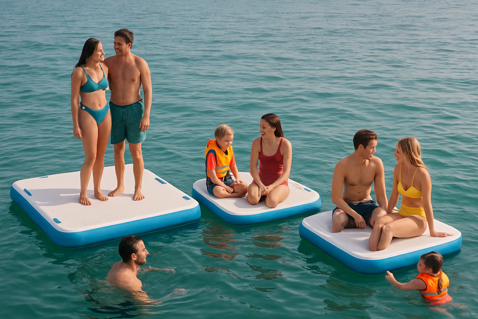 Inflatable platforms of different sizes