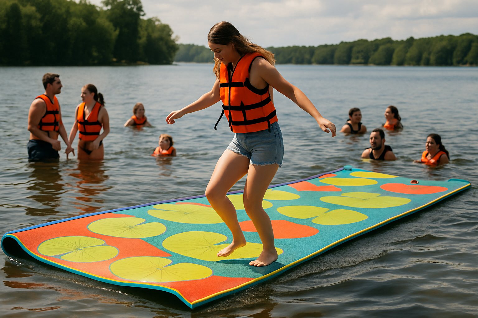 Lily pad mat on the water