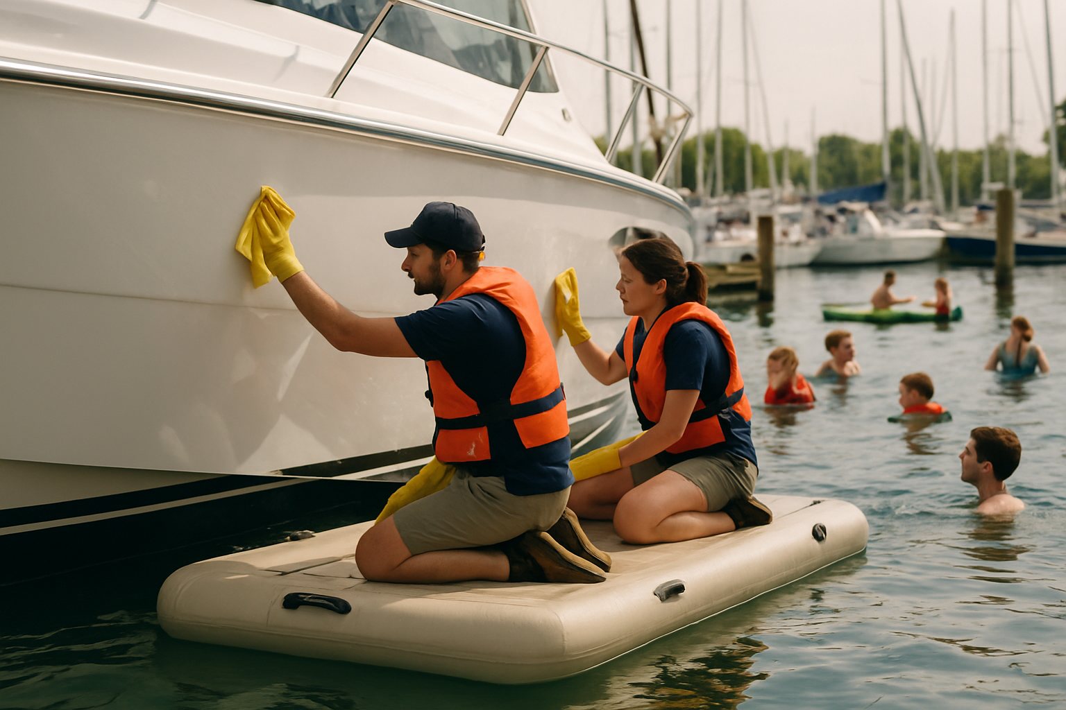 Yacht Hull Cleaning Platforms: Maintenance Rafts for Crew